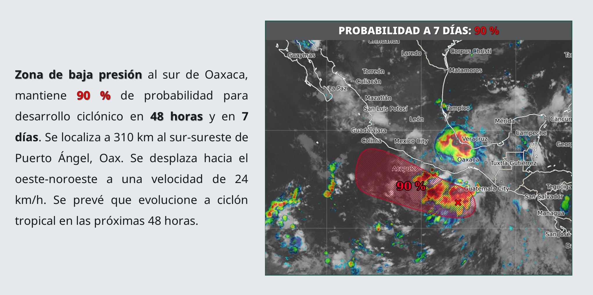 Potencial de ciclón en el Pacífico