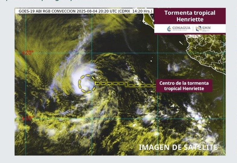 Se formó la tormenta tropical Henriette en el océano Pacífico