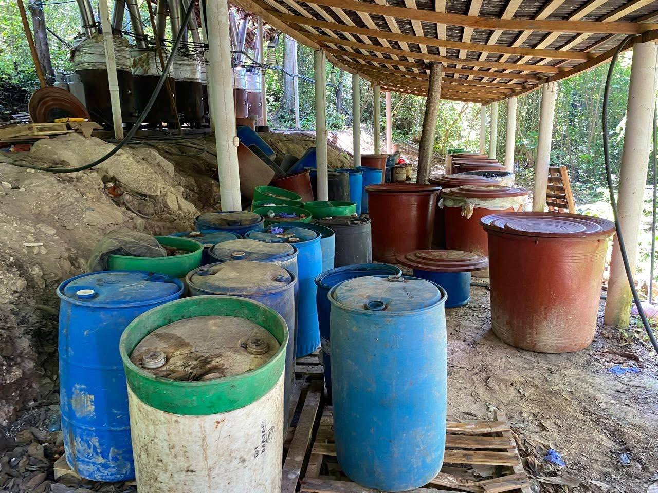 Aseguran narcolaboratorio de metanfetaminas en Palenque, Chiapas