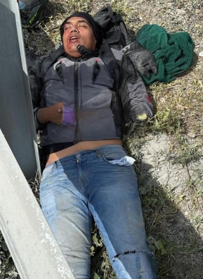 Motociclista derrapa en la carretera Oaxaca-Istmo, cerca de “El Camarón”