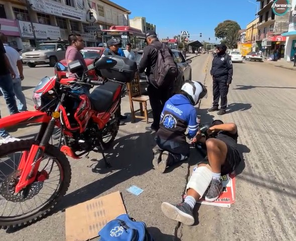 Motociclista lesionado tras accidente en la  Central de Abasto
